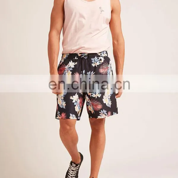 New Style Wholesale Summer Floral Print Swim Trunks Men photo-4