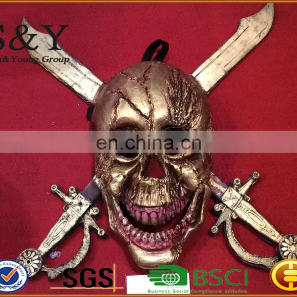 Terrorist Halloween Pirate Skull Face Mask Cosplay Prop Mask With PU Leather