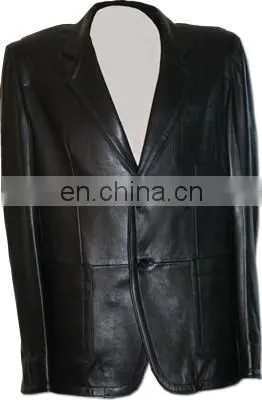 Long Leather Coat, High Quality Black Leather Long Coats for Men & Women photo-2