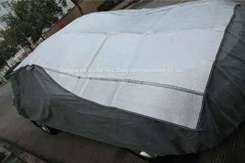 Aluminum Film Add EPE and Non-woven Inflatable Car Cover Against Hail or Snow photo-4