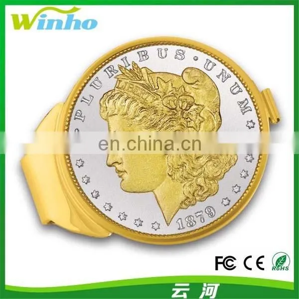 Winho Tourist Souvenir Silver Money Clip With a Coin photo-4