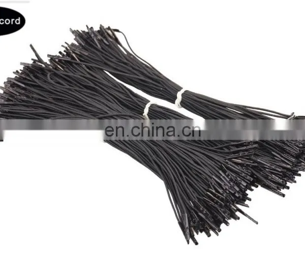 China Wholesale 2mm Round Black Elastic Cord With Metal End/bard for Document Folder photo-6