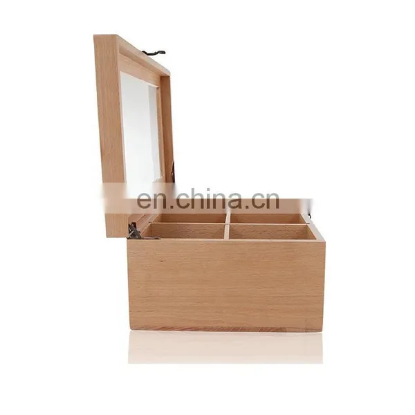 Hot Sale Customized Unfinished Hinge Lid Acrylic Lid Wooden Box photo-3