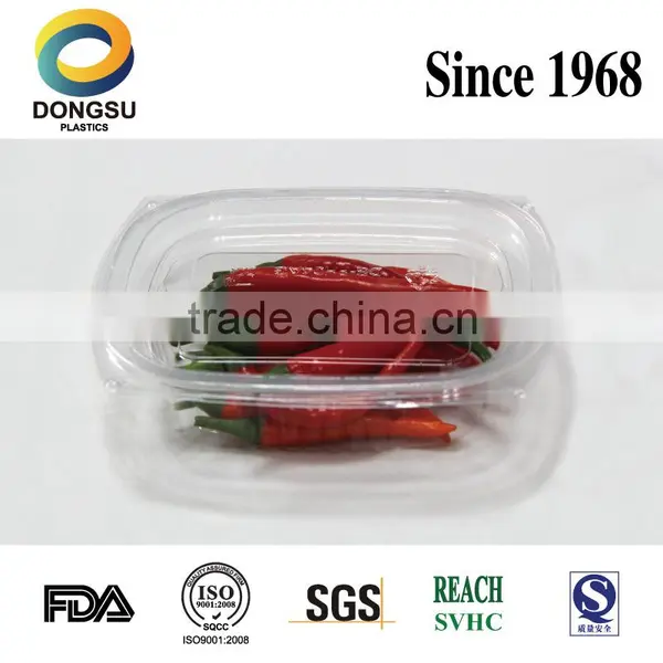 PET Carrier Plastic Clear Disposable Deli Bowl Portable Cup for Vegetable Fruit Take Away Food Container