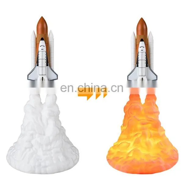 Factory Price 3D Print LED Space Shuttle Lamp Night Light For Space Lovers Rocket Lamp