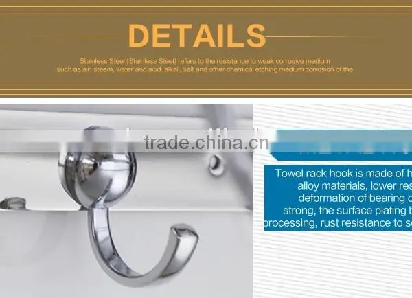 Wesda 90 Degree Rotation Hotel Bathroom Tmetal Towel Shelf Wall Hook 133 photo-6