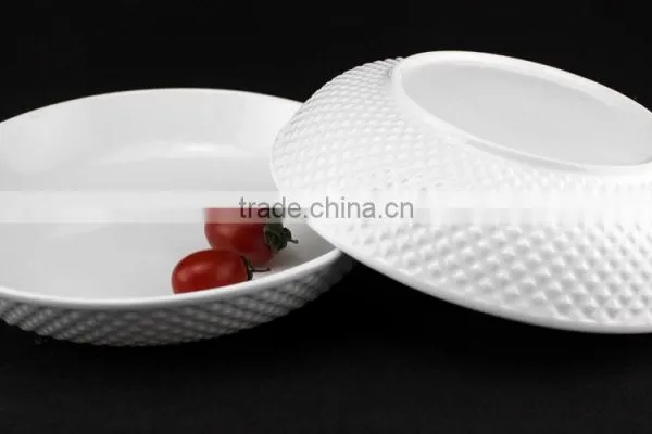 Porcelain Embossed Plate, 8" Porcelain Fruit Plate, Wholesale Porcelain Fruite Plates photo-4
