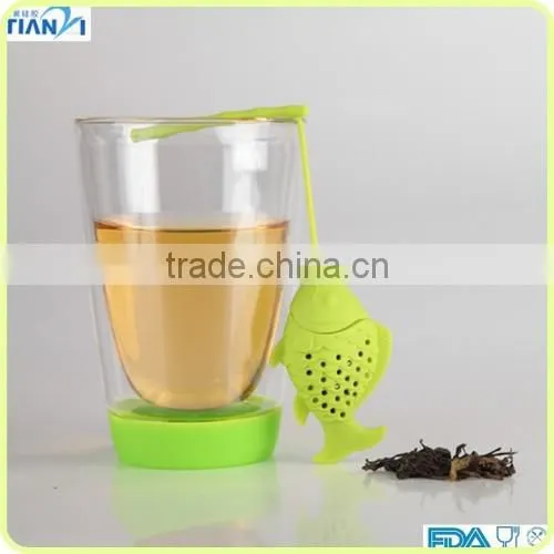 2015 New Design FDA/LFGB Approved Fishing Shape Silicone Tea Bag photo-6