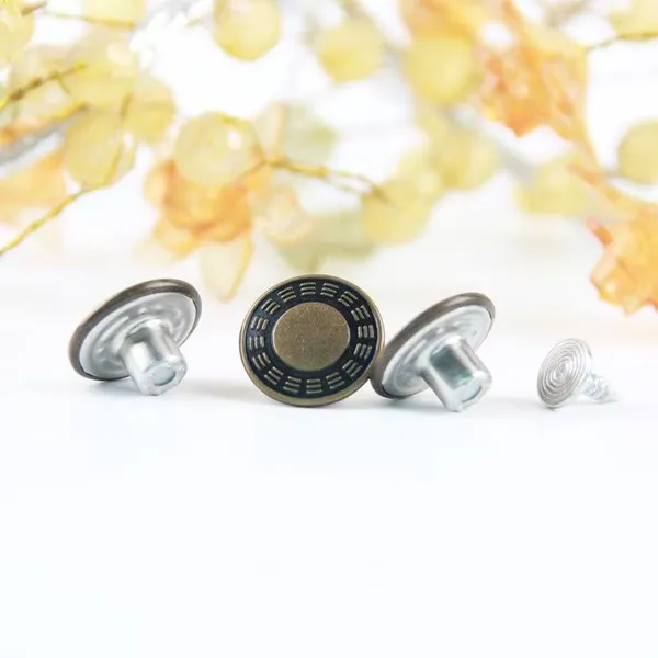 Hot Sale Brass Material 17mm Metal Jeans Button Custom Denim Buttons Buttons for Jeans