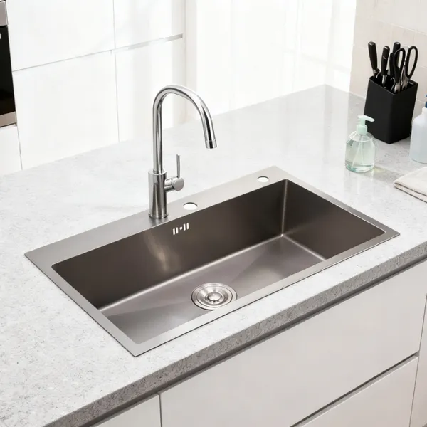 Premium 304 Steel Kitchen Sink + Full Fitting Kit for Home Use photo-3