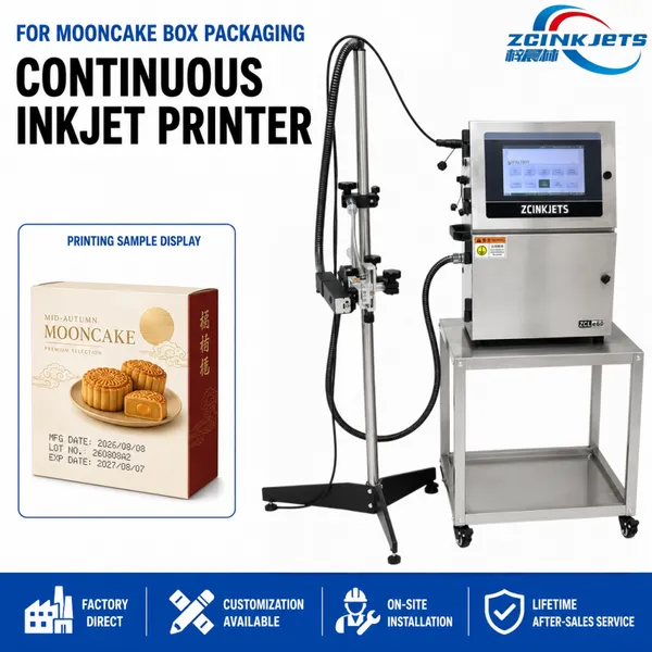 Cake Box CIJ Inkjet Printer for Bakery Food Packaging Date Batch Code Printing and Production Line Coding