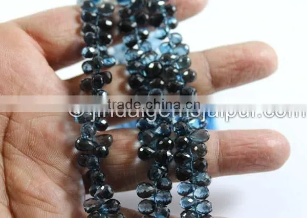 Wholesale London Blue Topaz Faceted Drop Beads photo-2