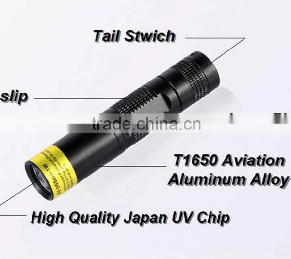 (1500257) Japan Chip Aluminum Alloy Black Light IPX8 LED UV 395NM Torch photo-2
