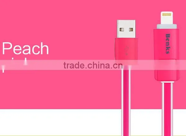 BENKS Jelly Series 2in1Reversible USB Cable for Ios and Android Mobile Phone Blue Light Indicator Sync and Charging 1m Cable photo-5