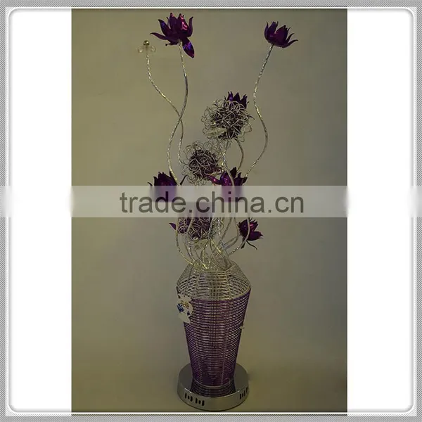 Aluminium Table Lamp Pruple Fire Dagon Flower Wire RGB Led Table Lamp Indoor Table Lamp