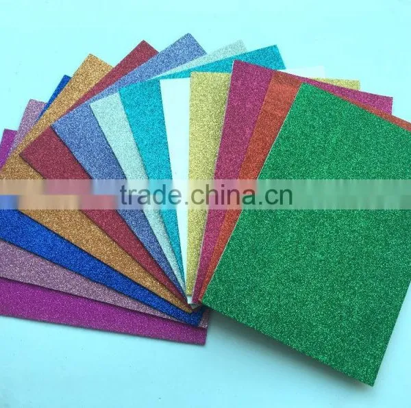multi-color glitter eva foam/eva shiny Glitter sticker /color glitter adhesive eva foam