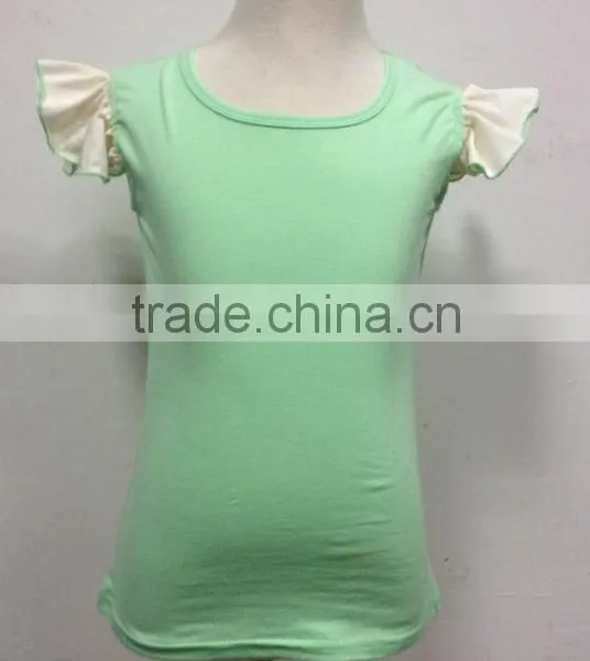 Hot Selling Girls Blank Ruffle Sleeve t Shirt photo-2