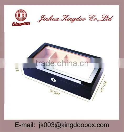 Jinhua Supplier Rectangular Wooden Handmade PU Leather Sunglasses Box With Window photo-4