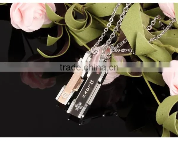 Black Plated Jewellery 316L Stainless Steel Inlaid Zircon Pendant Man photo-5