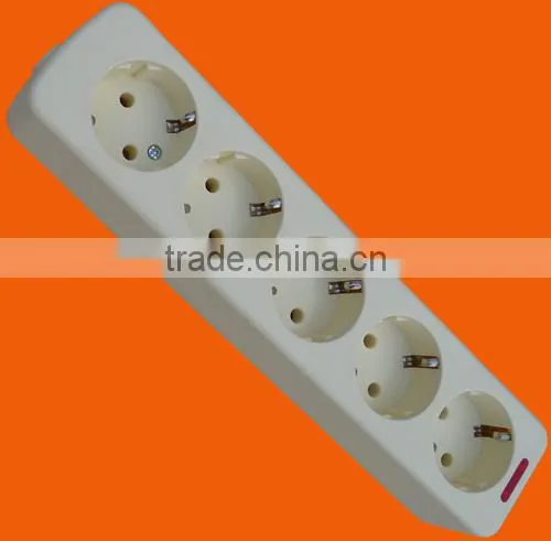 Europe Style 6 Way Extension Power Socket With Grounding (E5006E) photo-5