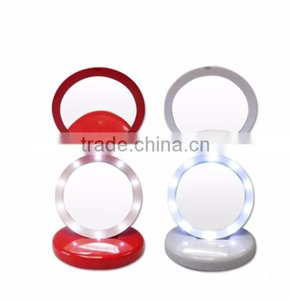 Plastic Two Way 5x Magnifying Compact Travelling Mirror With Led Light photo-6
