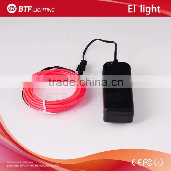 3m Pink El Light Flexible Neon Wire Rope Tube for Car Party With Controller