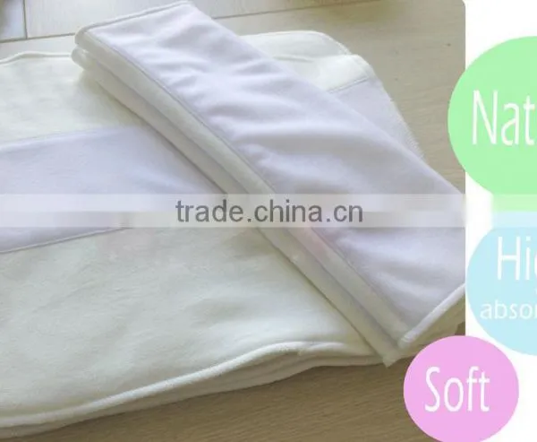 Happy Flute Insert Bamboo Cotton Trifold Diaper Insert Refold Diaper Booster Nappy Booster Organic Cloth Diapers Wholesale