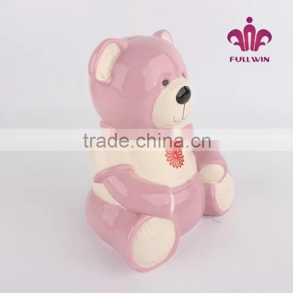 Ceramic Bear Large Piggy Bank That Counts Money photo-2