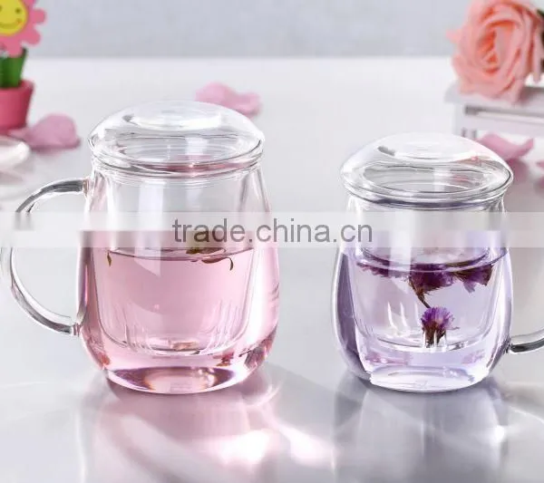 Double Wall Clear Borosilicate Glass Tea Cups