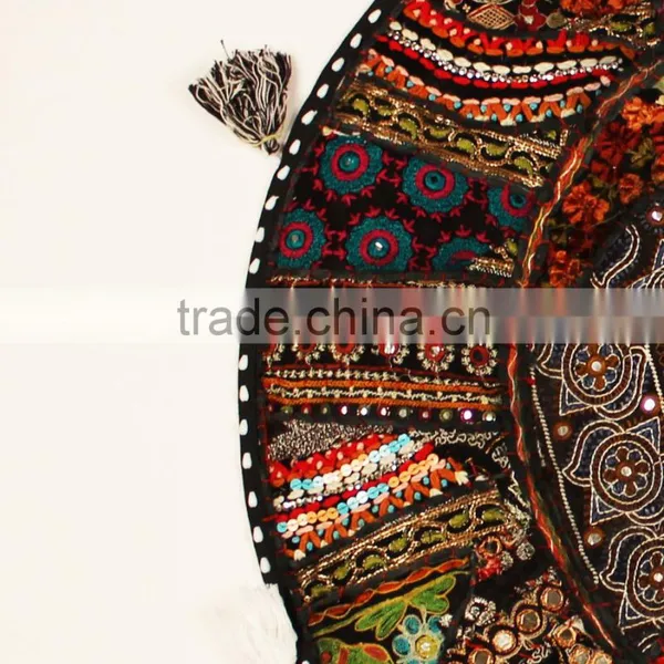 Black Yoga Seating Cushions Indian Throw Pillows Cushion Bohemian Round Pillow Covers Indian Patchwork Throw Pillows Indian photo-2