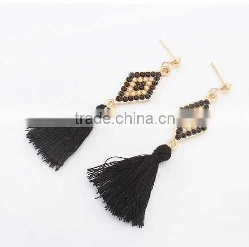Popular Fashion Women Gold Earrings Designs Bead Earring Tassel Earrings photo-4