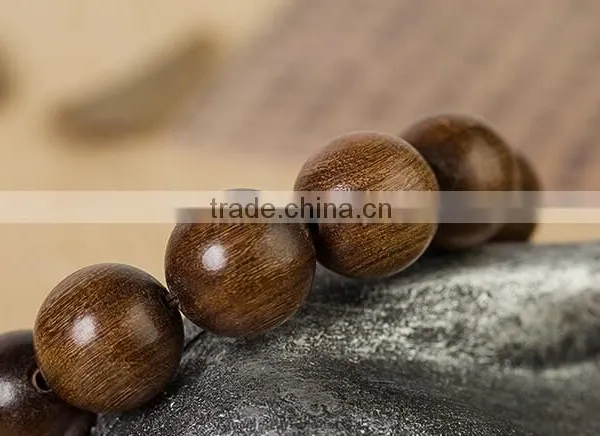 Delicate Golden Sandalwood Tibet Buddhism Prayer Antifatigue Bead Bracelet photo-3