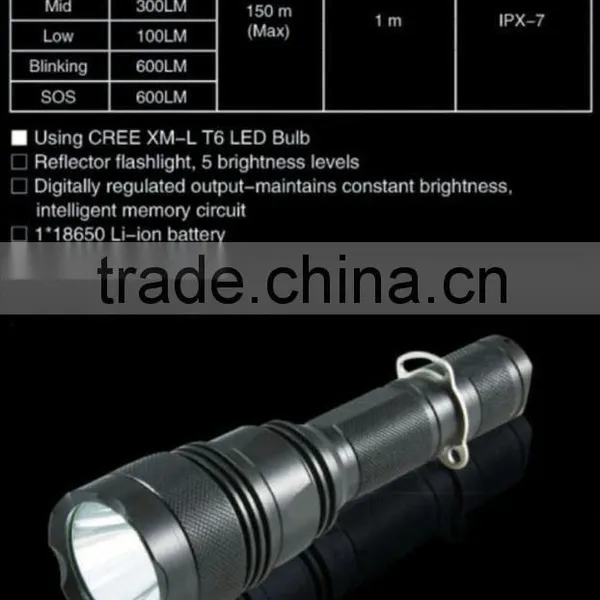 F18 High Power Best T6 Police Rechargeable Long Range Small Flashlight photo-4