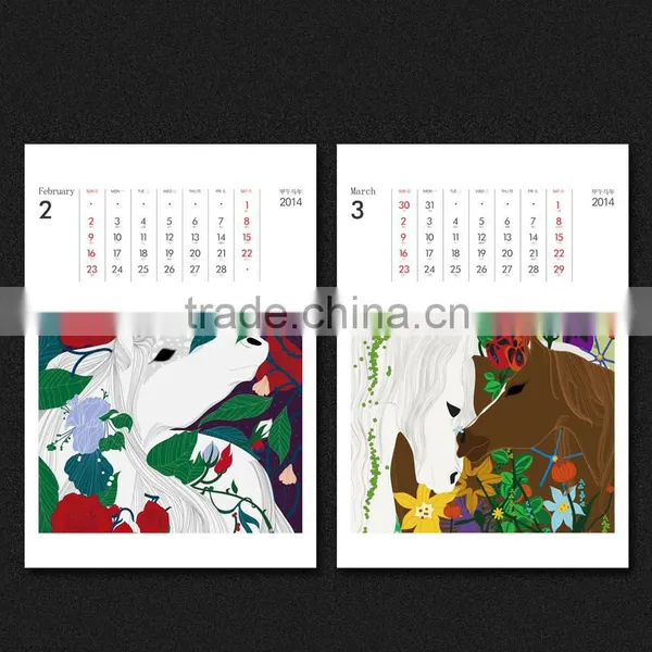 2014 Customized Design Exquisite Wall Calendar photo-2