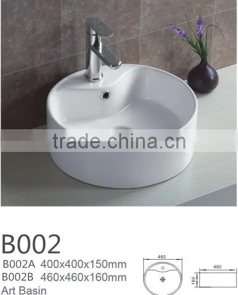 Sanitary Ware Ceramic Basin White Round Shape Single Hole Wash Basin New Desigh Hot Sale Best Quality Art Basin YB002 photo-2