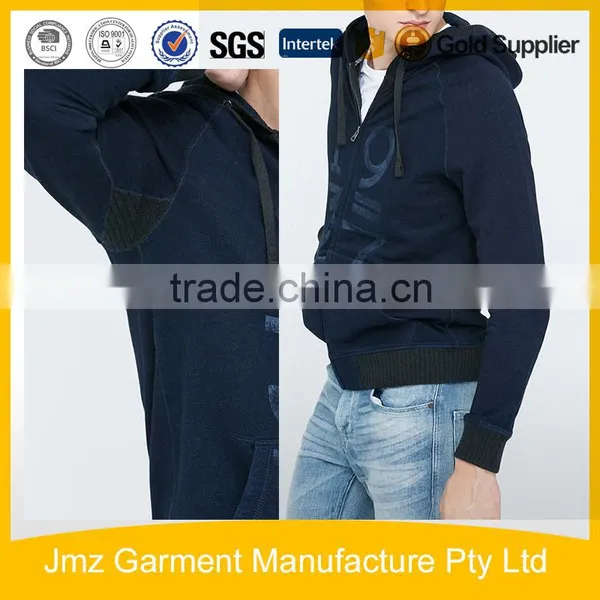 Custom Cotton Polyester Full Zip Hoody Jacke For Men photo-3