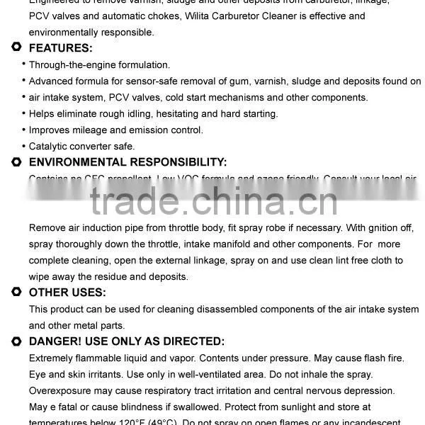 CARBURETOR CLEANER INJECTOR CLEANER Fuel Injector Cleaner Air Intake System Cleaner photo-3
