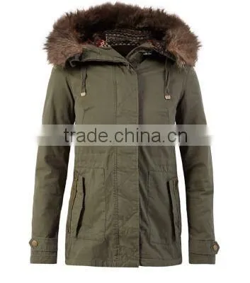 Faux Fur Hooded Parka Jacket