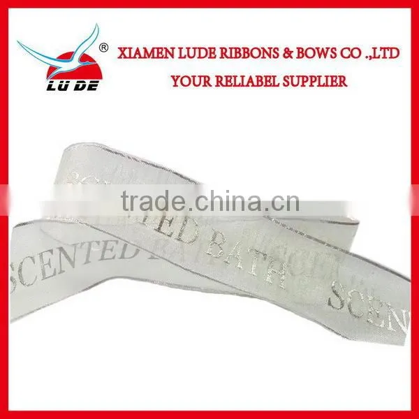 New Design Gold Foil Printed Organza Ribbon photo-6
