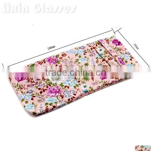 New Hot Selling Soft Cloth Bag Sunglasses Glasses Pouches Pink Blue Flower Eyewear Accessories Mobile Phone Bag 90*180mm BDH03D photo-4
