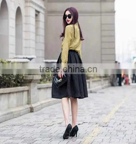 Stylish Lady Women's High Waist Vintage Style Pleated Swing Ball Gown Dark Print Skirt photo-4