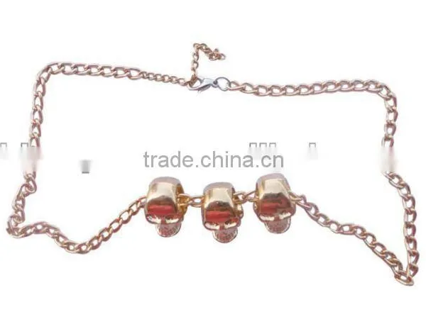 Halloween Braided Metal Crossbones Necklace