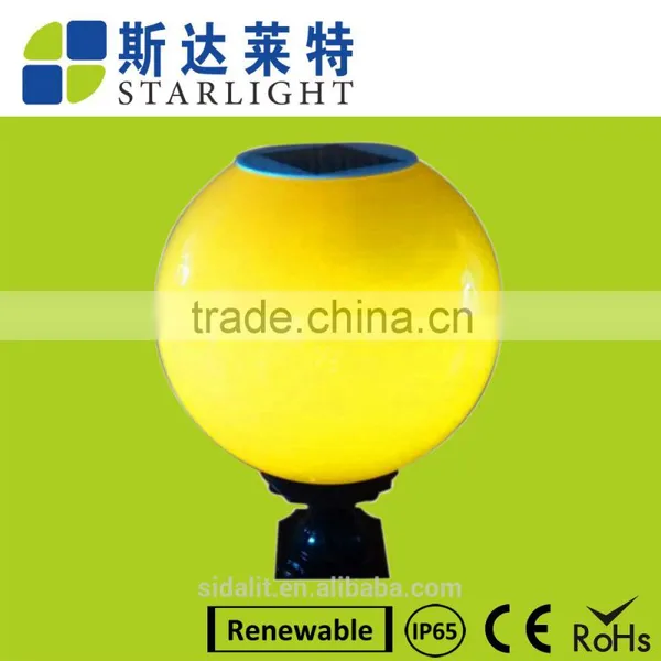 2016 White 20cm Round/circle Multiple-function Stainless Steel Pedestal Solar Pillar Light photo-3