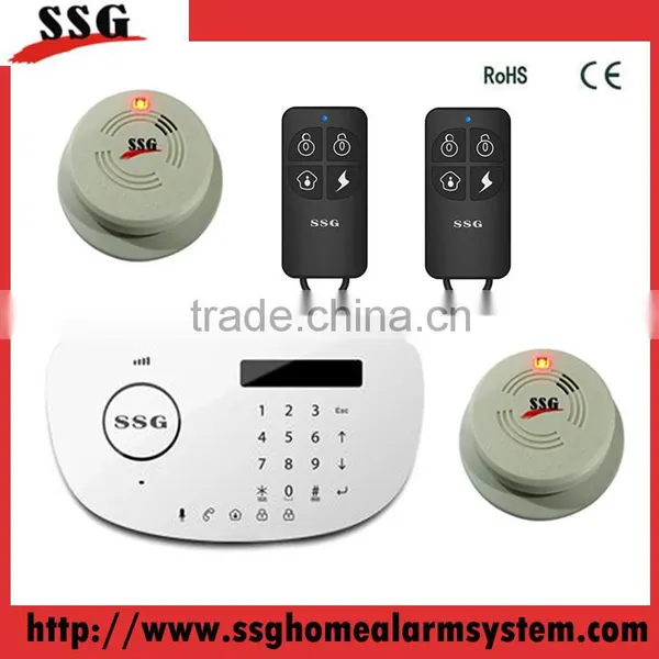 Intercom GSM Alarm System With Wireless Smoke Sensor/dector/monitor