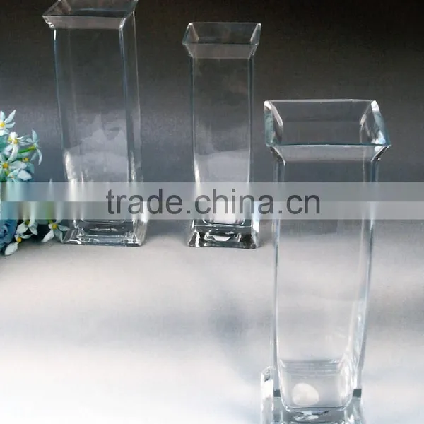Creative Artistical Straight Clear High Quality Glass Vase for Decoration photo-5