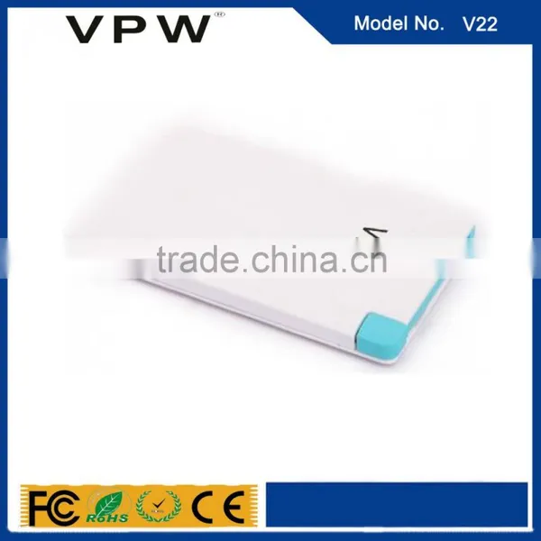 Portable 2500mAh Super Slim Credit Card Power Bank for telephone