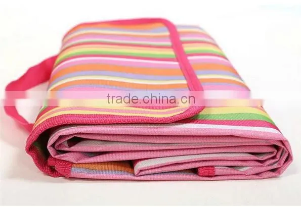 Oxford Cloth Striped Printed Folding Picnic Blanket photo-2