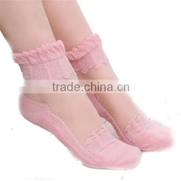 Customized New Thin Transparent Beautiful Lace Boot Socks , Fancy Lace Socks , Bulk Wholesale Socks photo-5