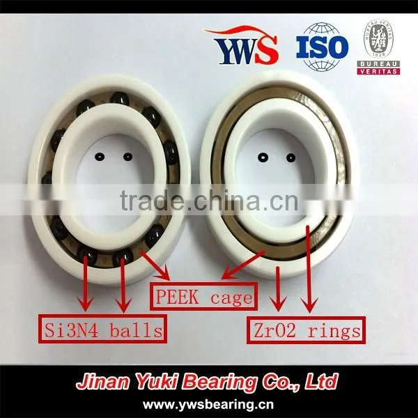 PEEK Cage ZrO2 Outer Rings Si3N4 Balls 6006 ZrO2 Full Ceramic Bearing photo-5
