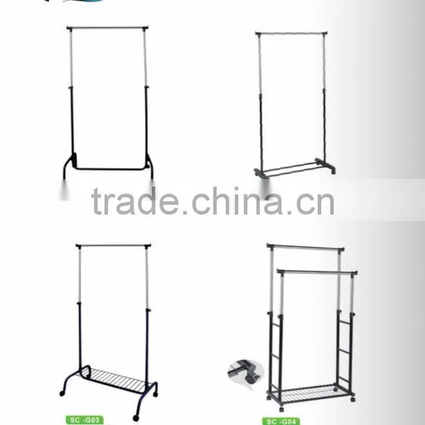 Movable Elegant and Durable Metal Hanging Clothes Garment Rack